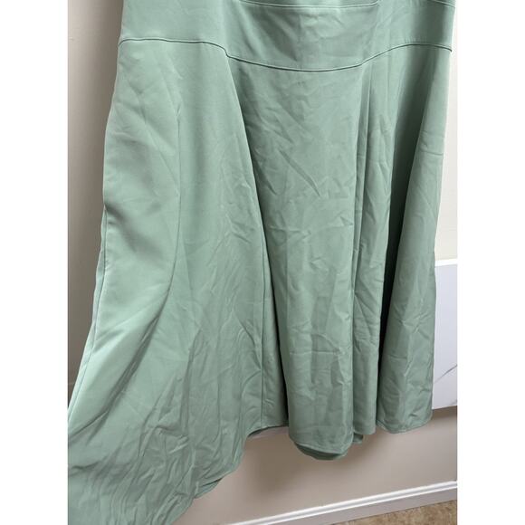 Lane Bryant Women's 22 Green Midi Dress Flutter Sleeve Square Neck Tie Back NWT - Picture 6 of 6